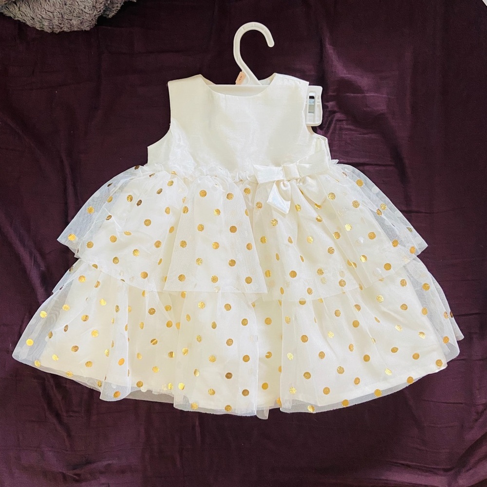 White gold Party dress!! 18 months. ballgown